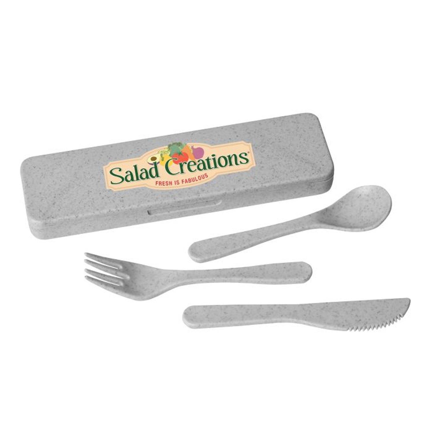 Wheat Straw Utensil Set Travel Case Reusable Eco Promotional Products
